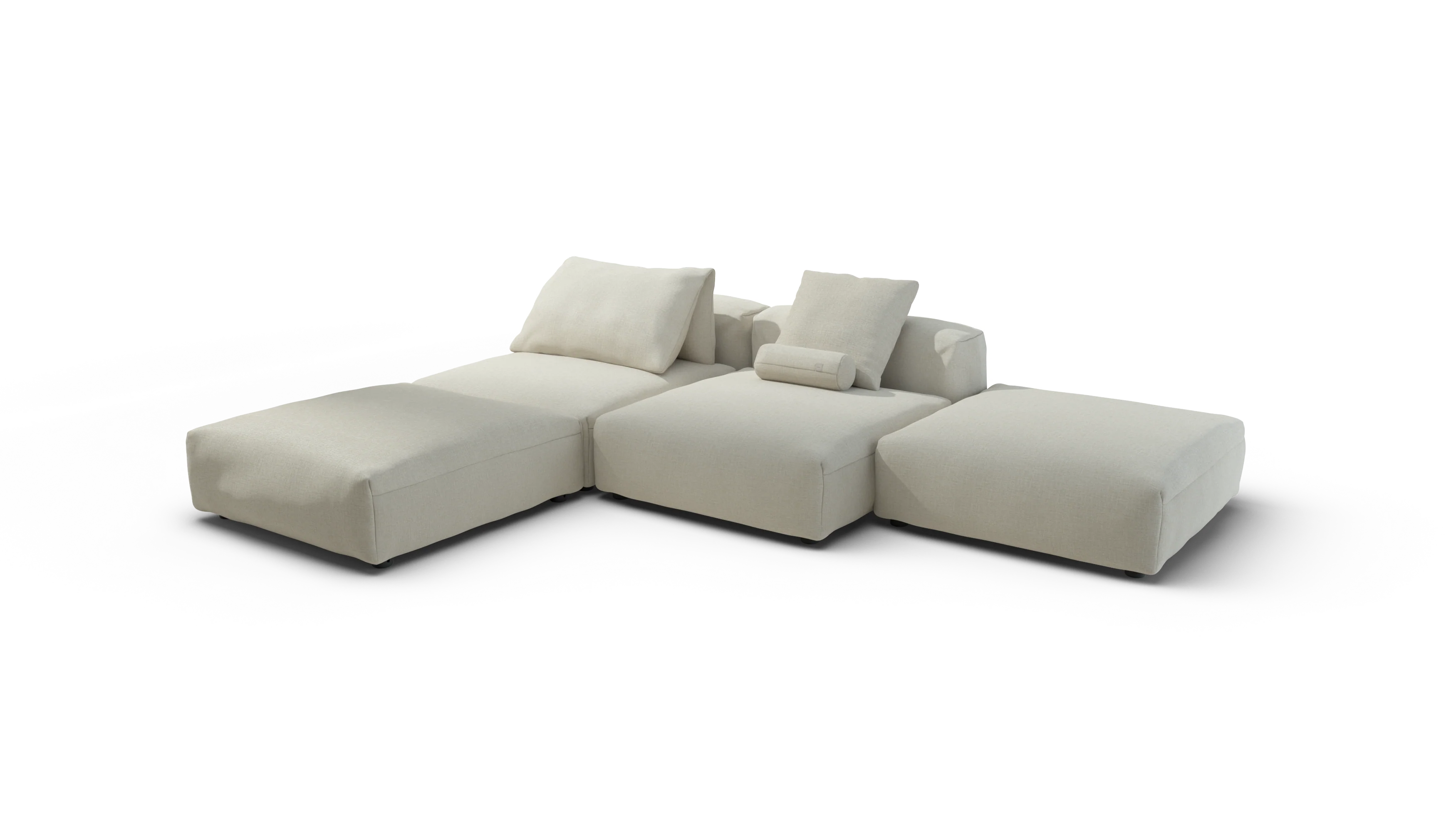 vetsak | Sofa Set 08 - Daybed - Breeze - Ecru | Modular Sofa | 6 Seater | Outdoor Island | Double lounger - Image 4