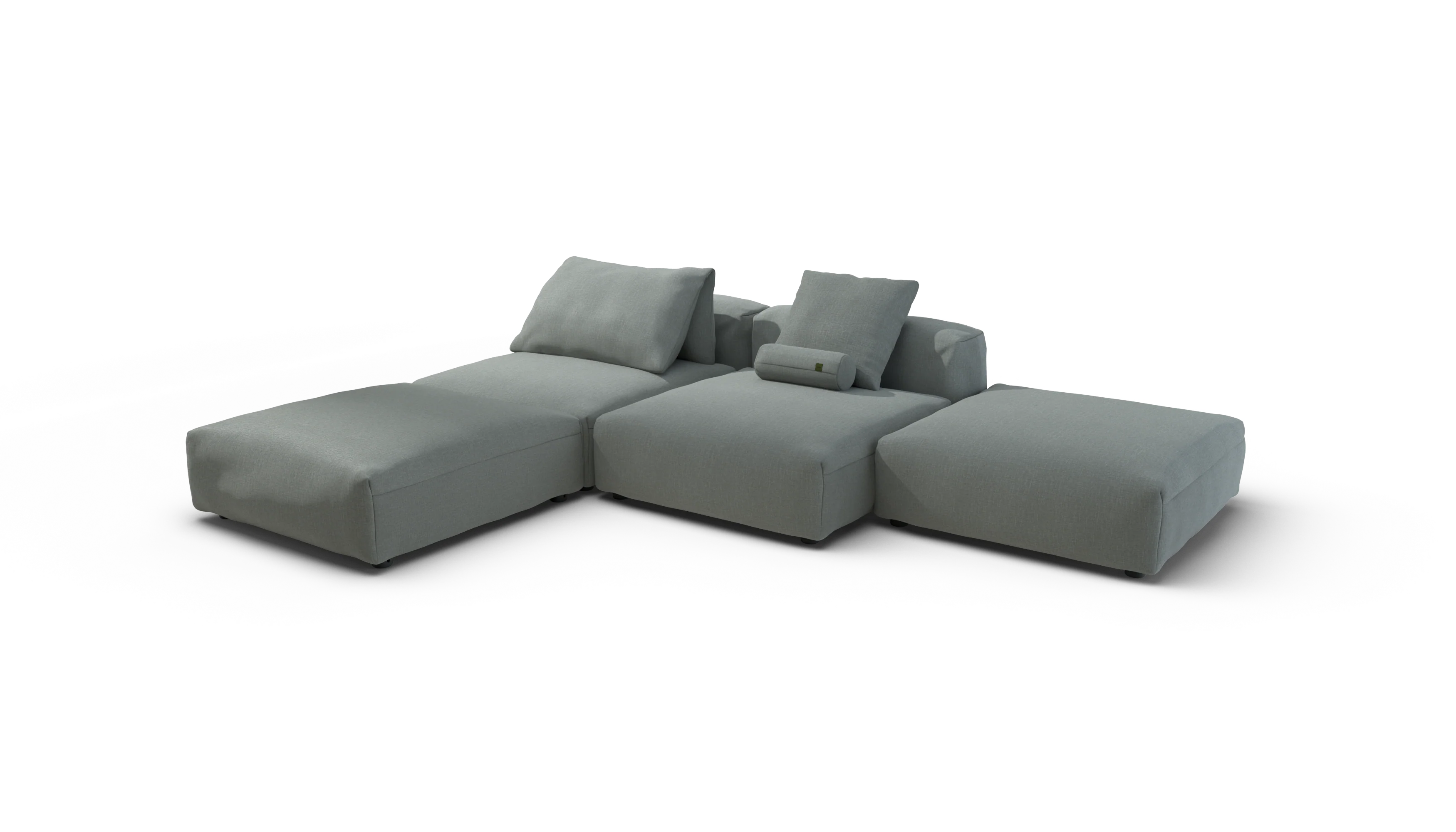 vetsak | Sofa Set 08 - Daybed - Breeze - Sage | Modular Sofa | 6 Seater | Outdoor Island | Double lounger - Image 4