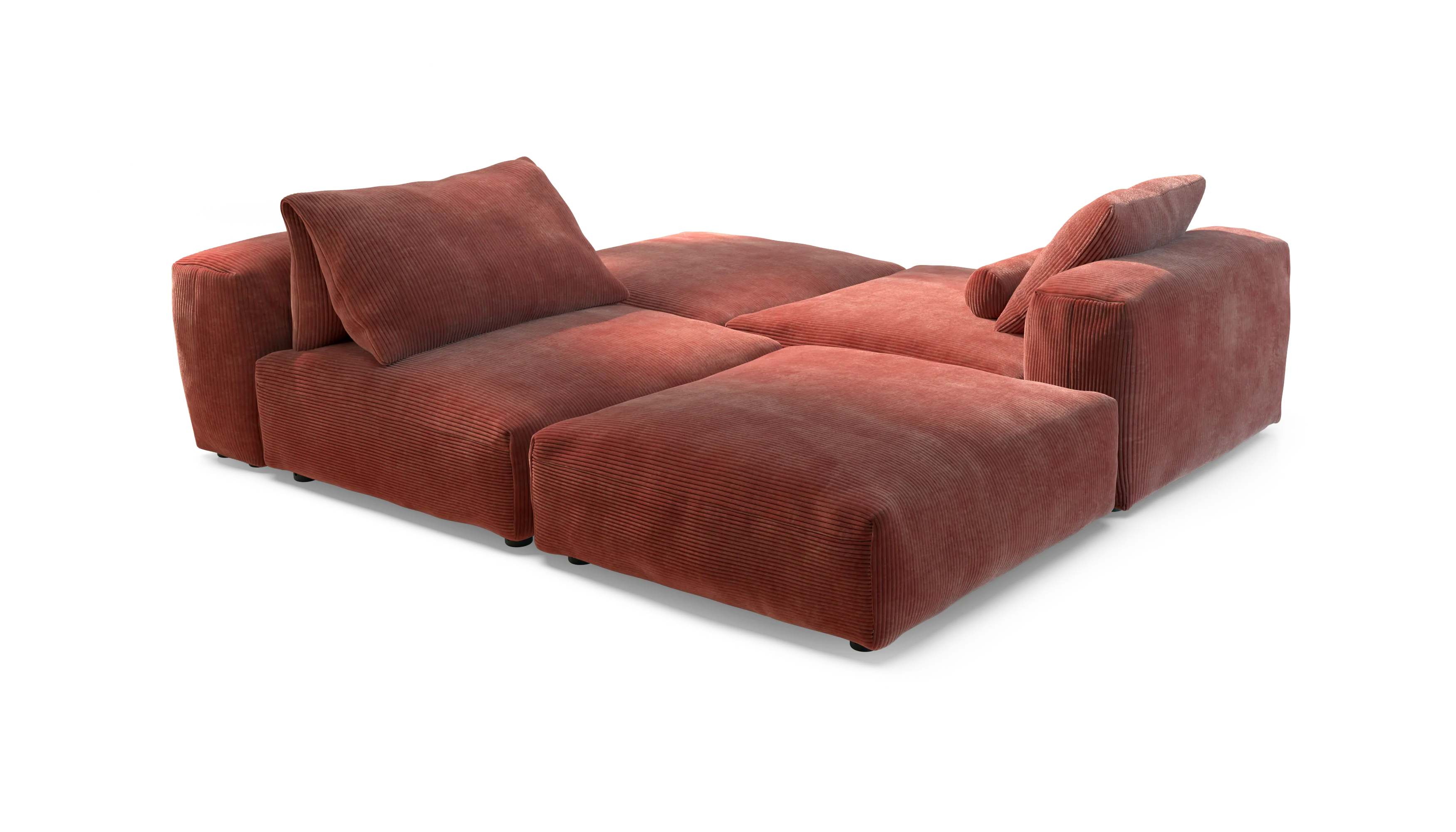 vetsak | Sofa Set 08 - Daybed - Cord Velour - Brick | Modular Sofa | 6 Seater | Outdoor Island | Double lounger - Image 3