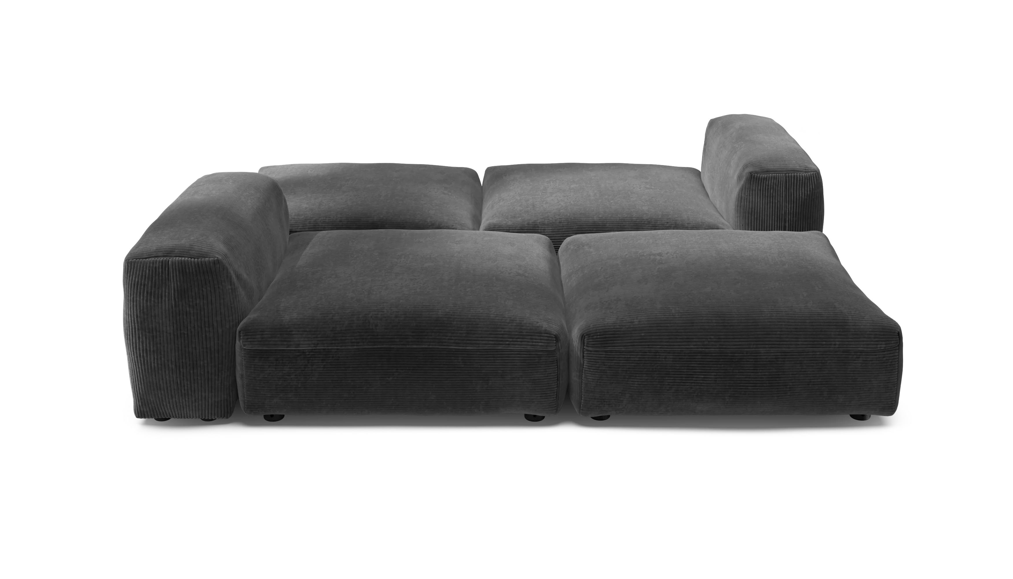 vetsak | Sofa Set 08 - Daybed - Cord Velour - Dark Grey | Modular Sofa | 6 Seater | Outdoor Island | Double lounger - Image 2