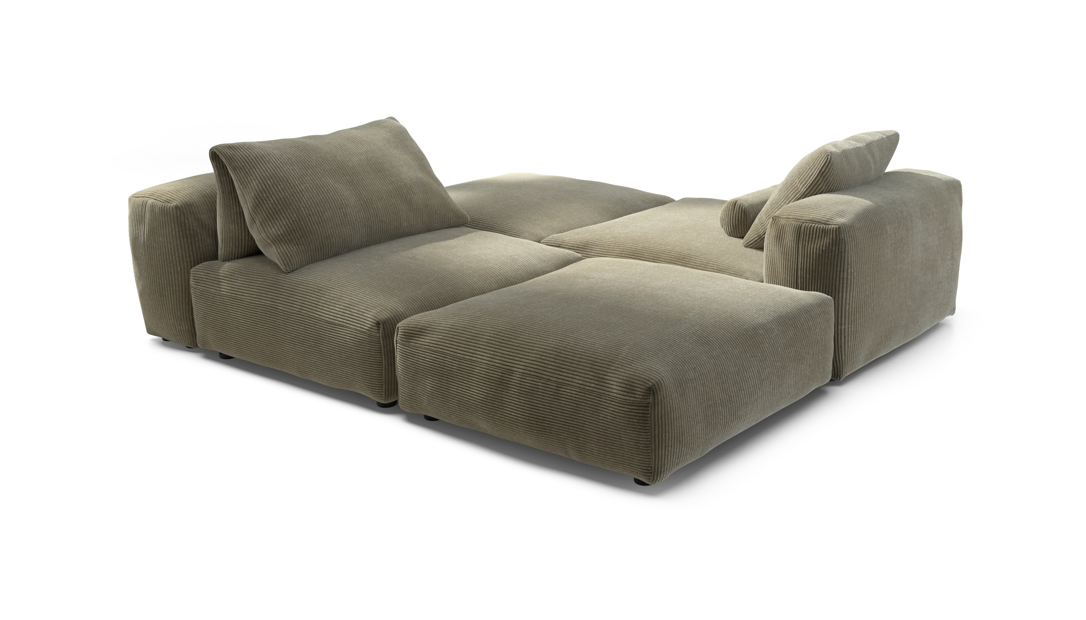 vetsak | Sofa Set 08 - Daybed - Cord Velour - Khaki | Modular Sofa | 6 Seater | Outdoor Island | Double lounger - Image 3