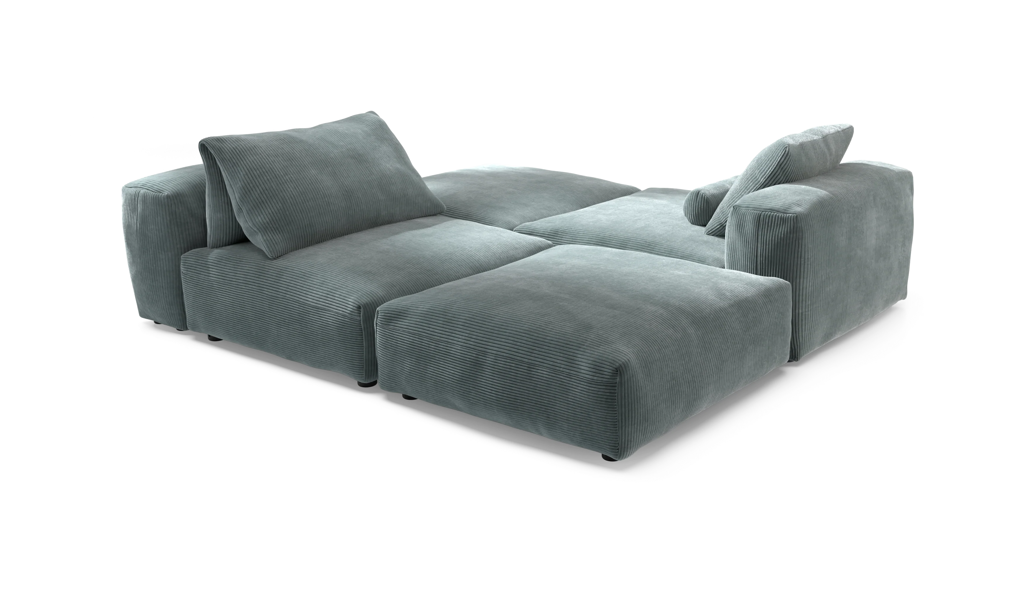 vetsak | Sofa Set 08 - Daybed - Cord Velour - Mint | Modular Sofa | 6 Seater | Outdoor Island | Double lounger - Image 3