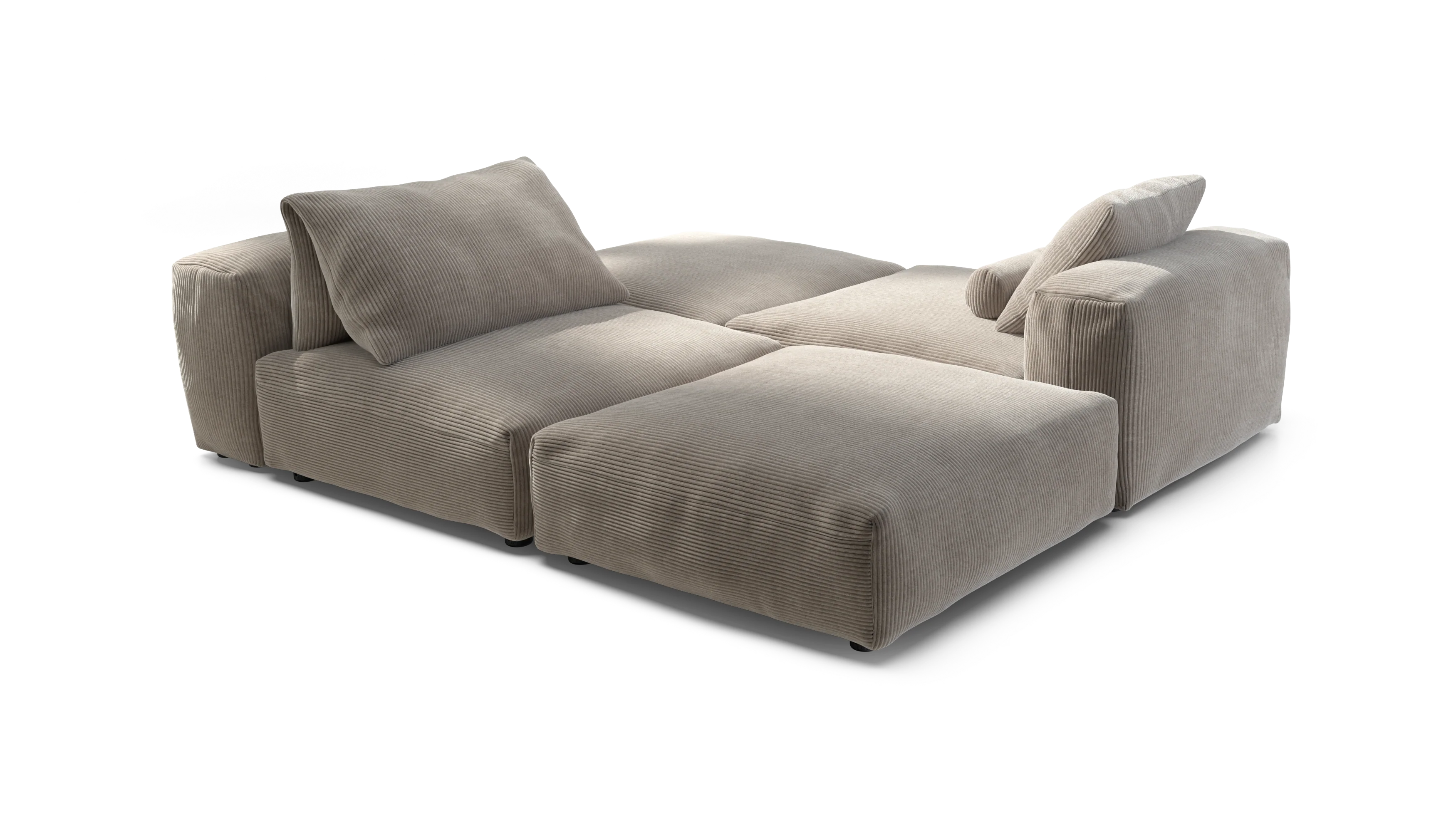 vetsak | Sofa Set 08 - Daybed - Cord Velour - Platinum | Modular Sofa | 6 Seater | Outdoor Island | Double lounger - Image 3