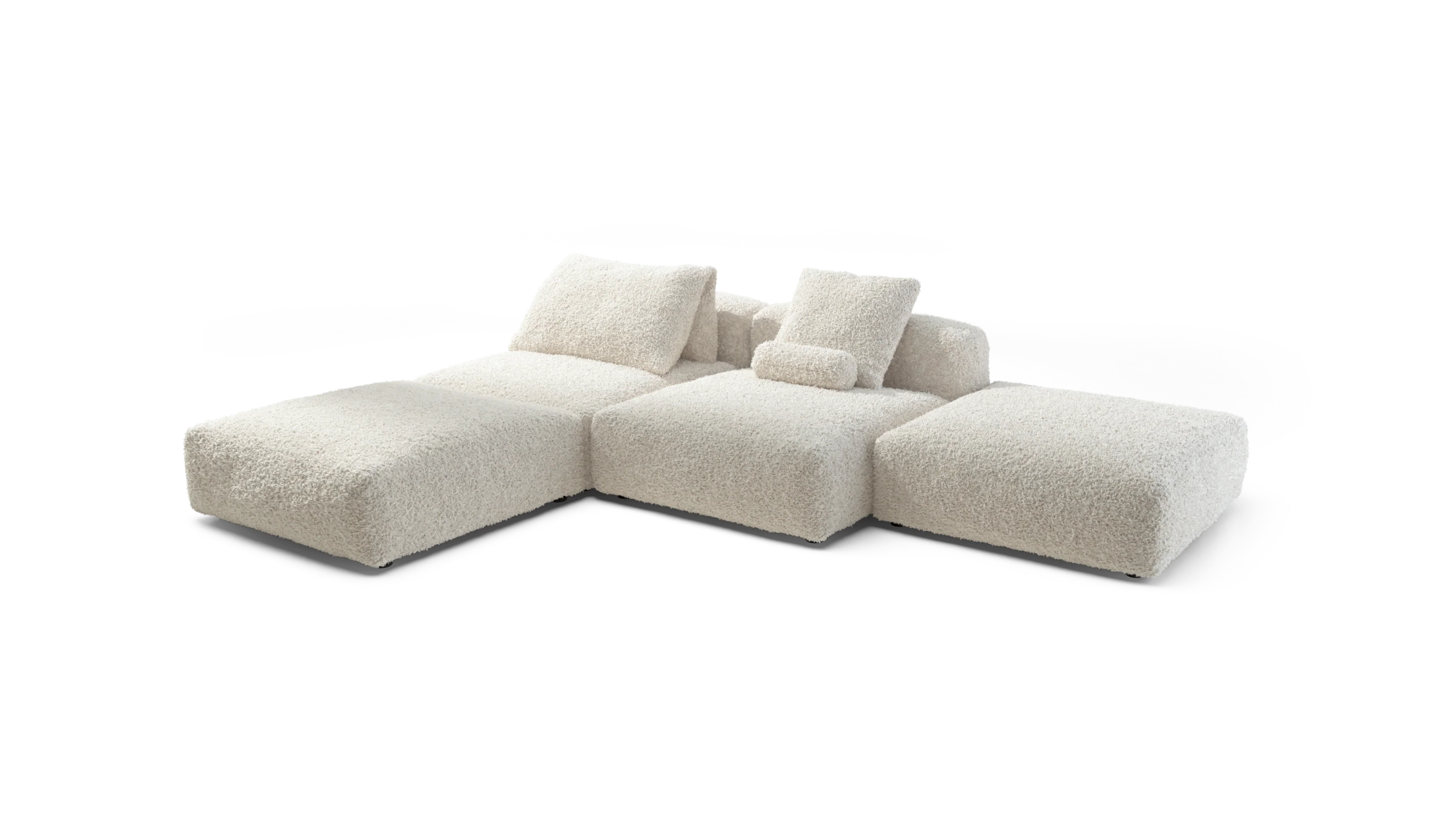 vetsak | Sofa Set 08 - Daybed - Doodle - Creme | Modular Sofa | 6 Seater | Outdoor Island | Double lounger - Image 4