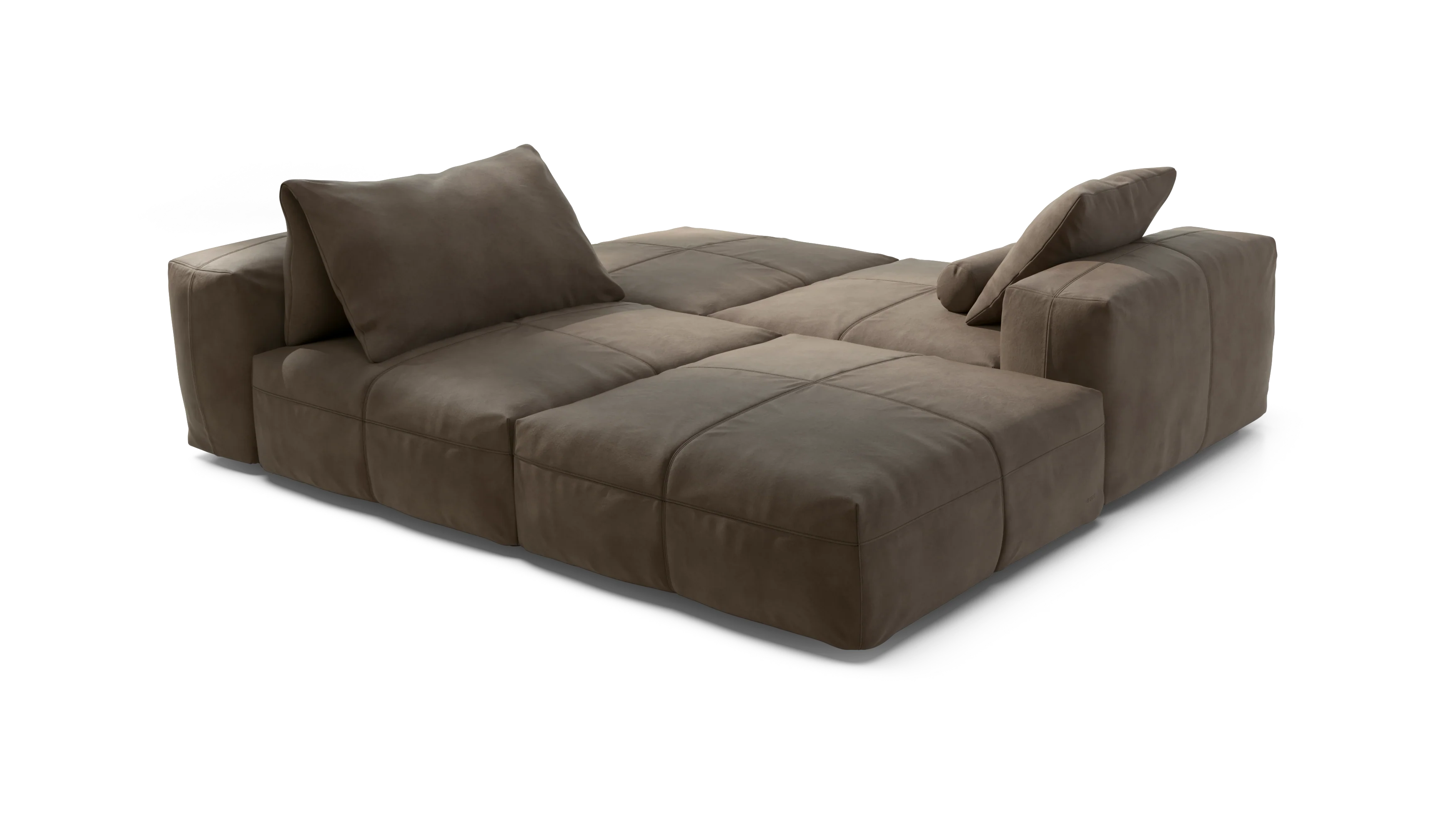 vetsak | Sofa Set 08 - Daybed - Leather - Cacao | Modular Sofa | 6 Seater | Outdoor Island | Double lounger - Image 3