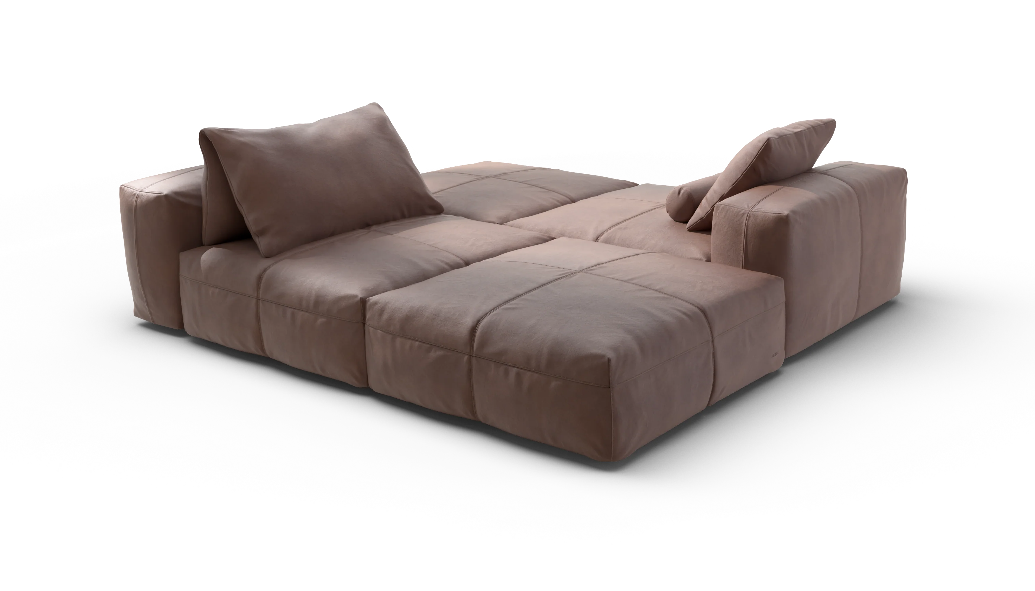 vetsak | Sofa Set 08 - Daybed - Leather - Stone | Modular Sofa | 6 Seater | Outdoor Island | Double lounger - Image 3
