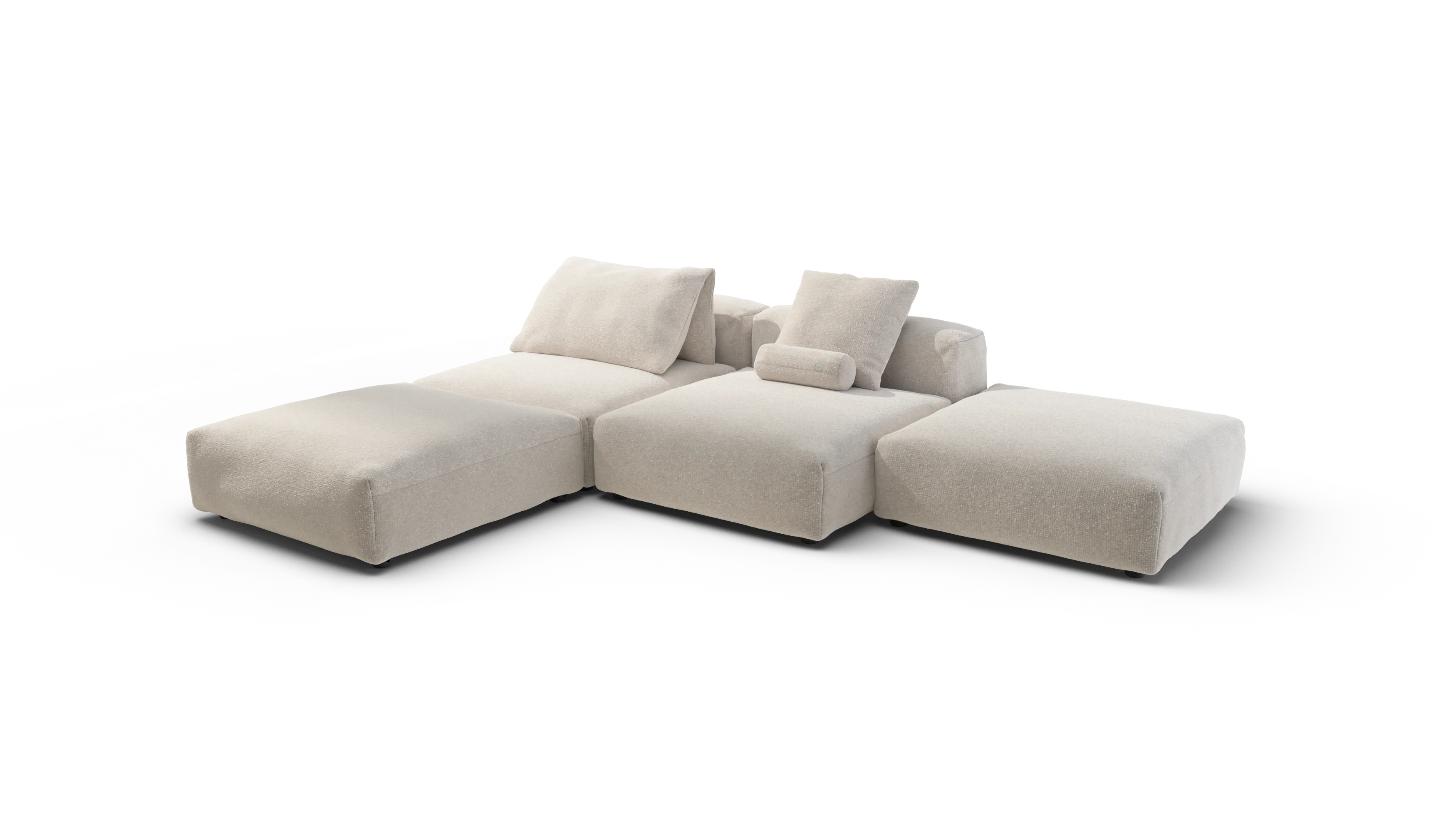vetsak | Sofa Set 08 - Daybed - Nub - Creme | Modular Sofa | 6 Seater | Outdoor Island | Double lounger - Image 4