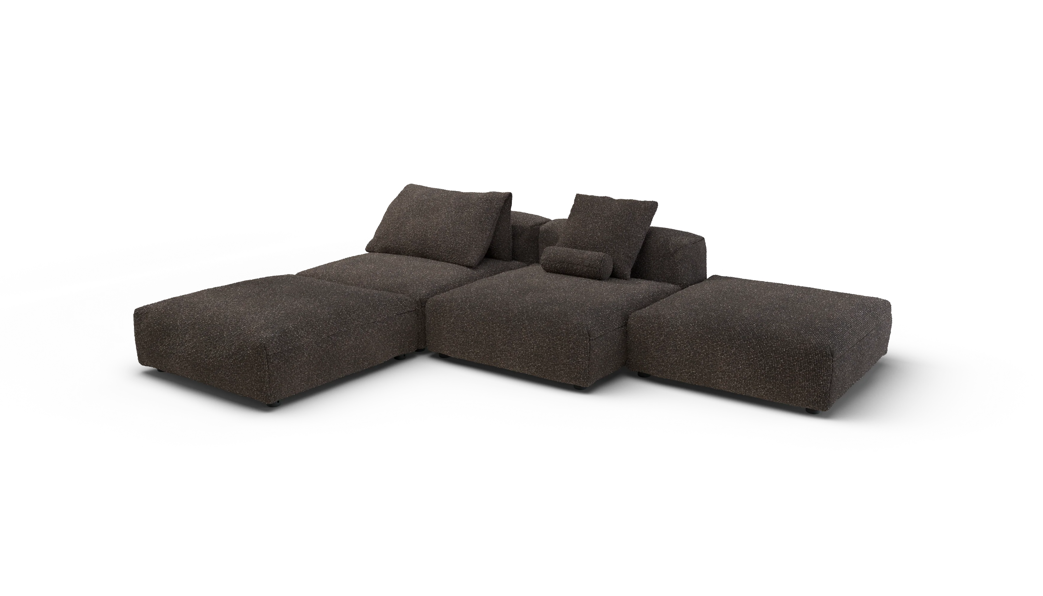 vetsak | Sofa Set 08 - Daybed - Nub - Walnut | Modular Sofa | 6 Seater | Outdoor Island | Double lounger - Image 4