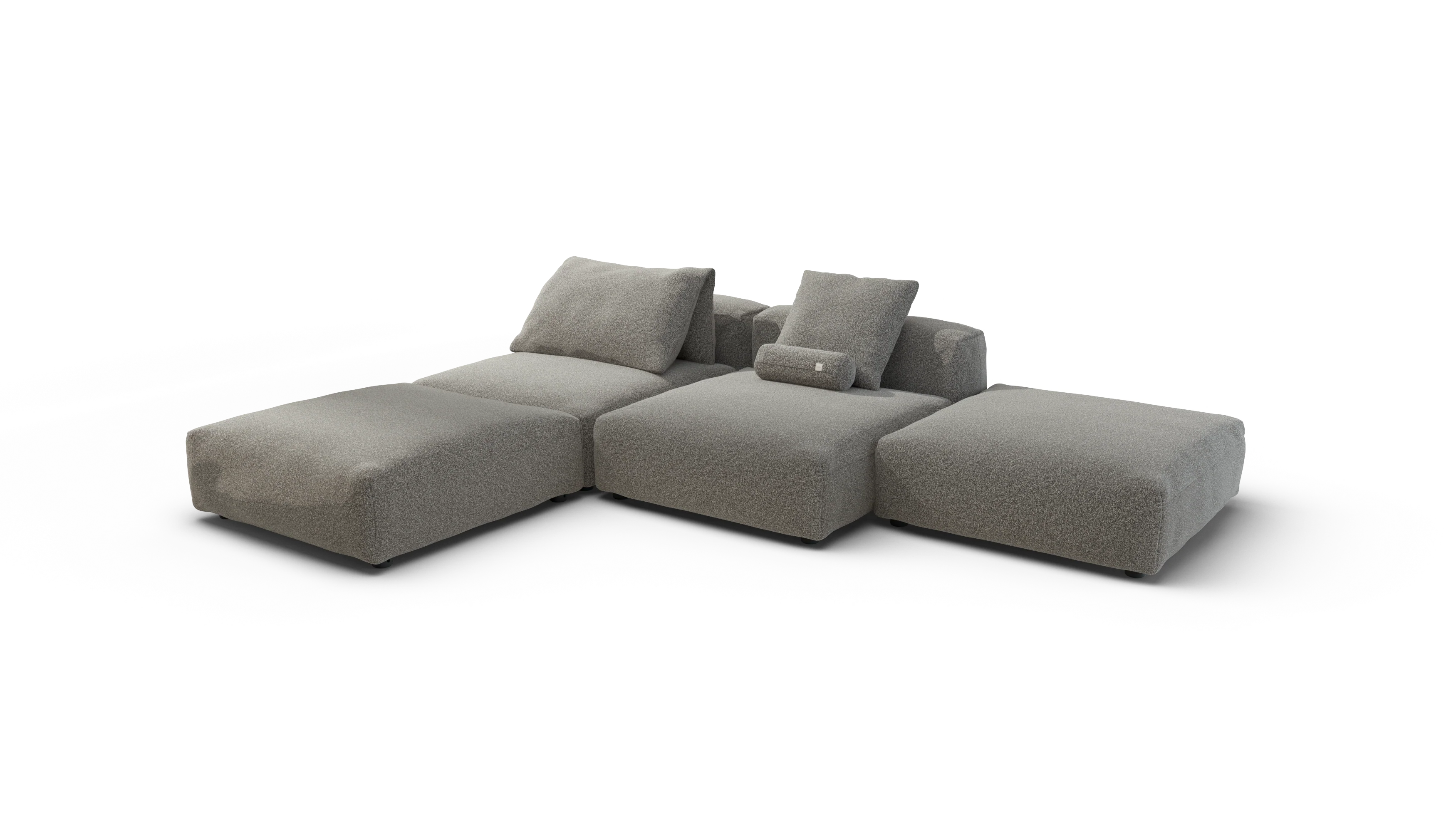 vetsak | Sofa Set 08 - Daybed - Pebble - Platinum | Modular Sofa | 6 Seater | Outdoor Island | Double lounger - Image 4