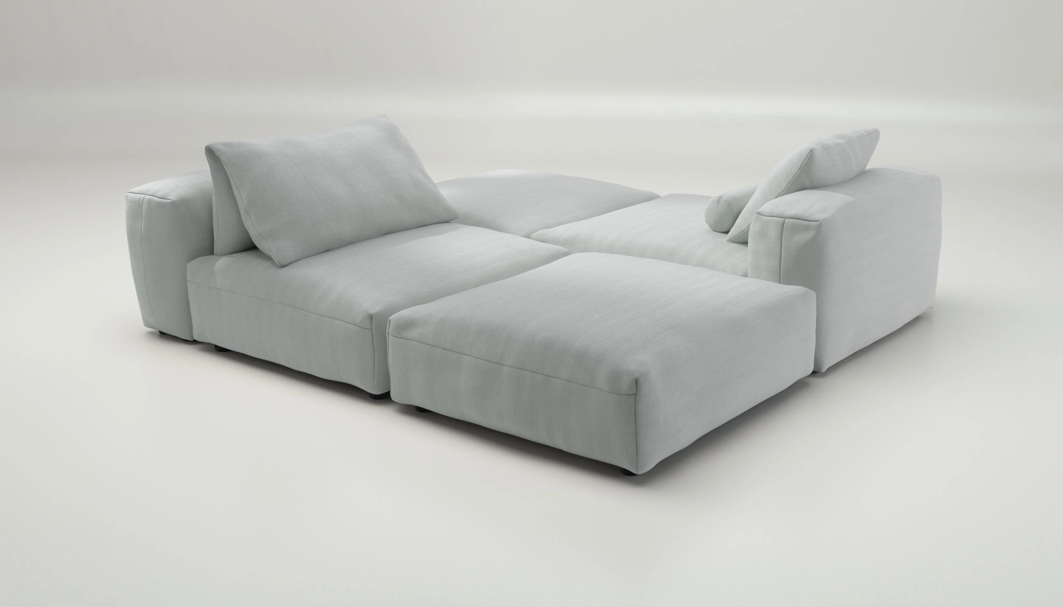 vetsak | Sofa Set 08 - Daybed - Pique - Light Grey | Modular Sofa | 6 Seater | Outdoor Island | Double lounger - Image 3