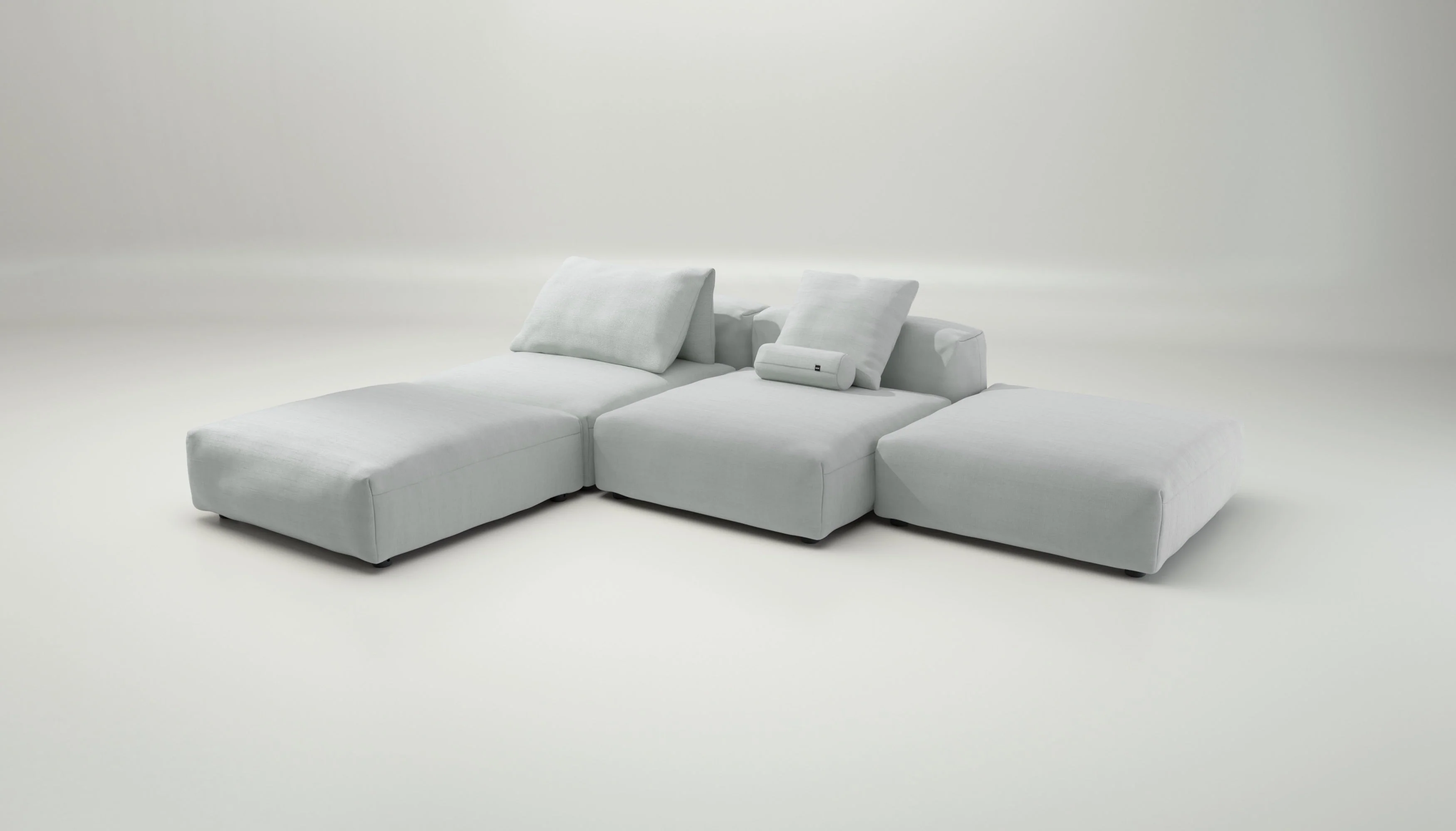 vetsak | Sofa Set 08 - Daybed - Pique - Light Grey | Modular Sofa | 6 Seater | Outdoor Island | Double lounger - Image 4