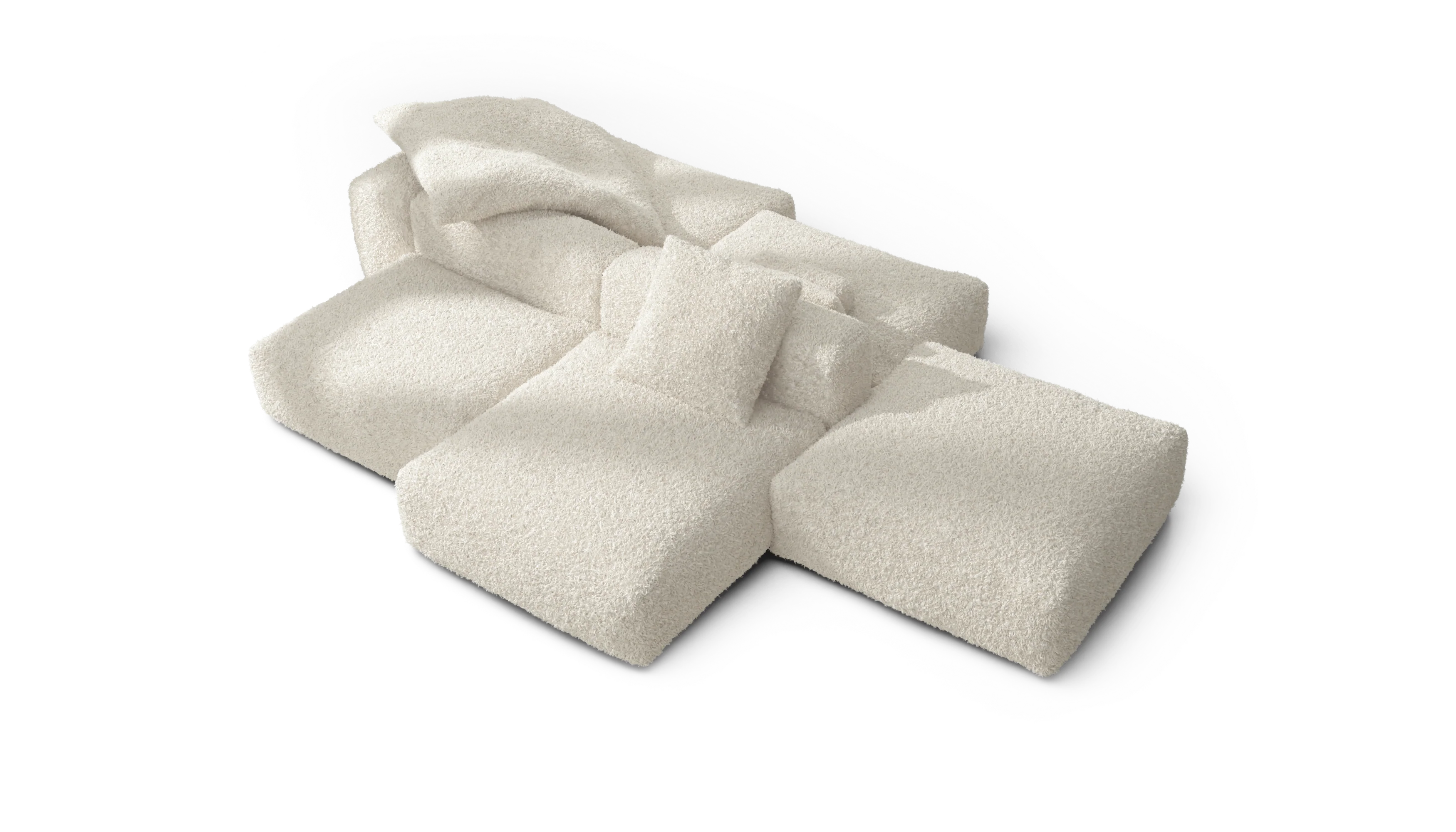 vetsak | Sofa Set 09 - The Island - Doodle - Creme | Modular Sofa | 7 Seater | Sofa Island - Image 3