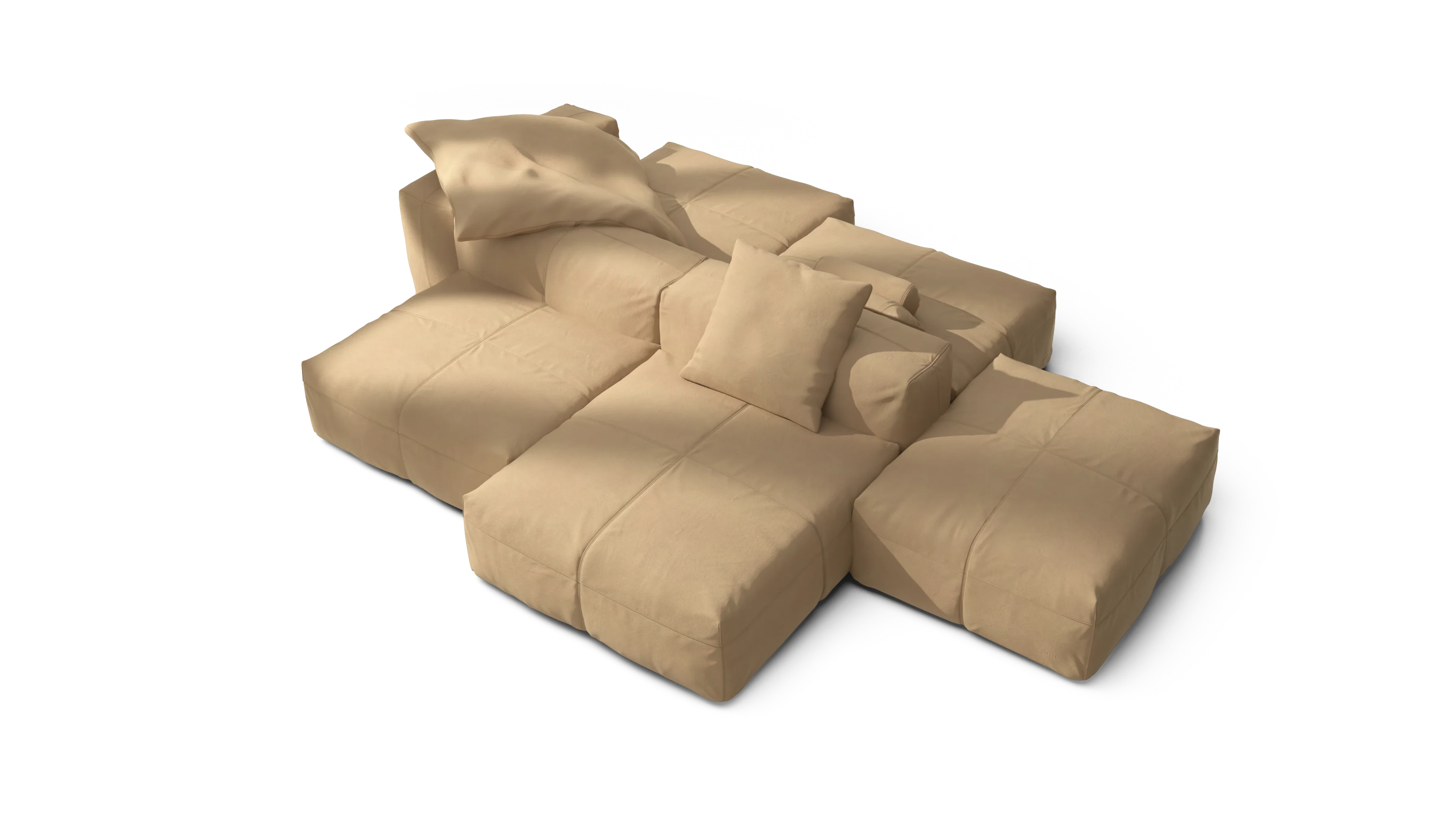 vetsak | Sofa Set 09 - The Island - Leather - Beige | Modular Sofa | 7 Seater | Sofa Island - Image 3