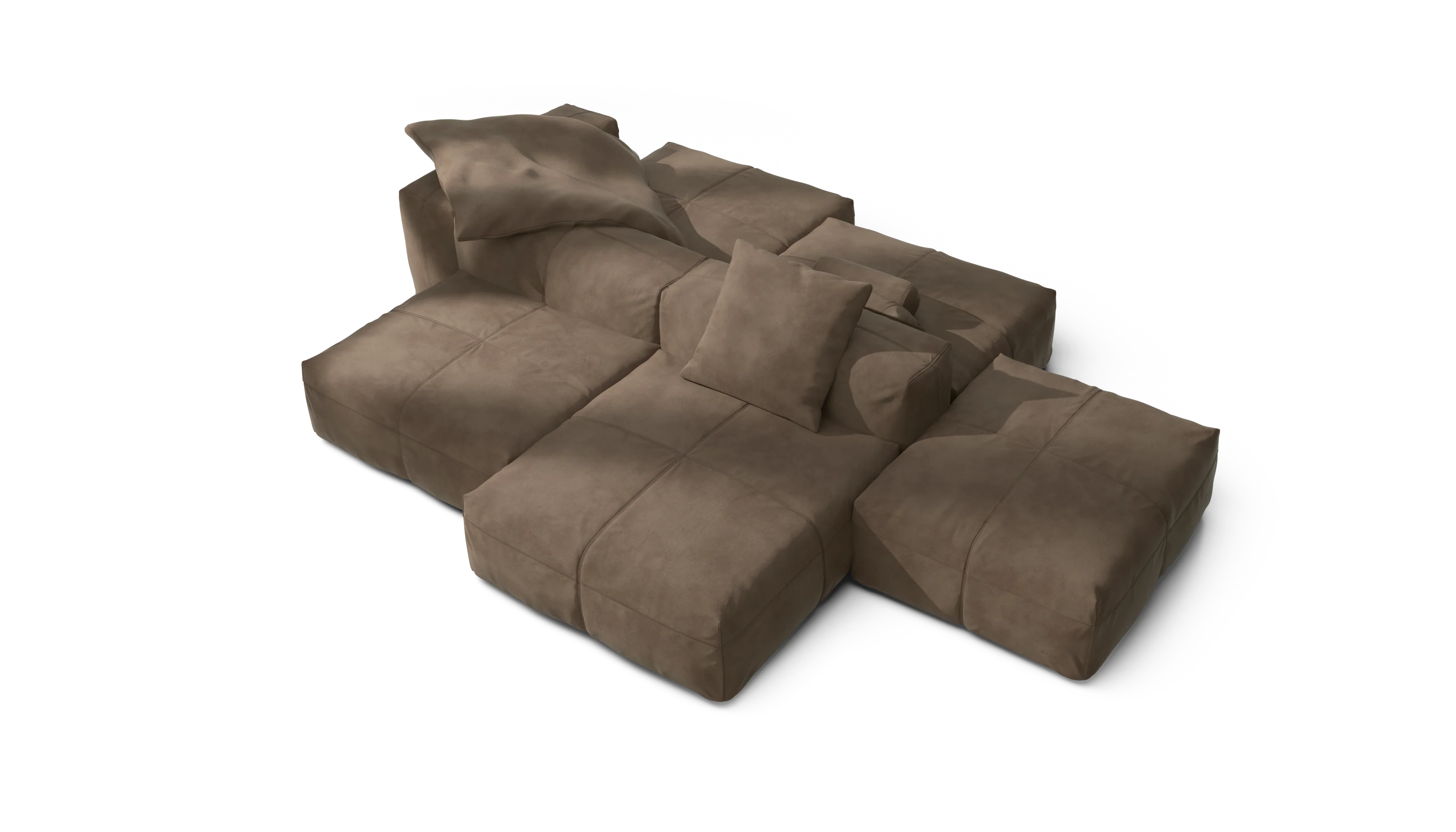 vetsak | Sofa Set 09 - The Island - Leather - Cacao | Modular Sofa | 7 Seater | Sofa Island - Image 3