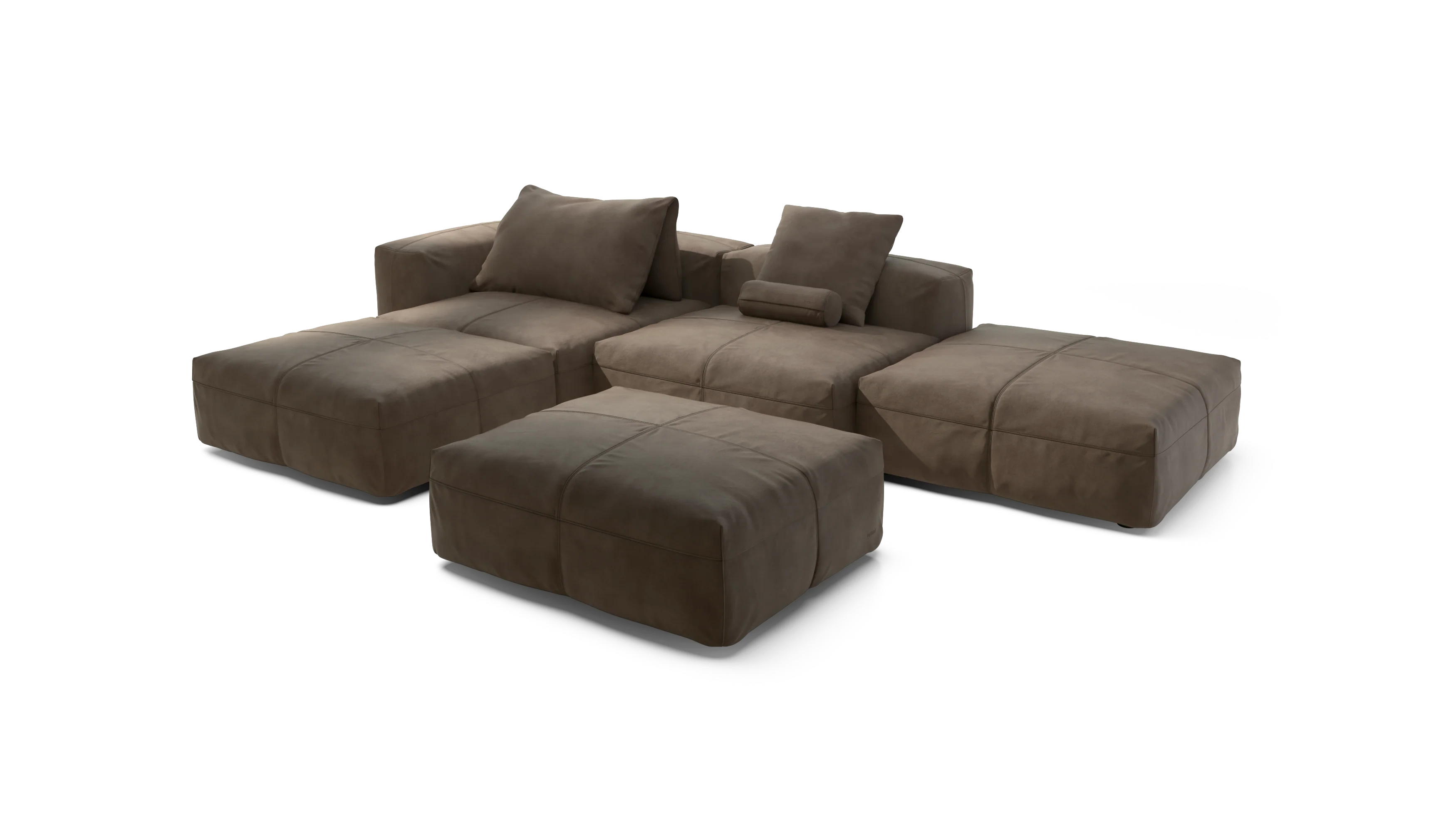 vetsak | Sofa Set 09 - The Island - Leather - Cacao | Modular Sofa | 7 Seater | Sofa Island - Image 4