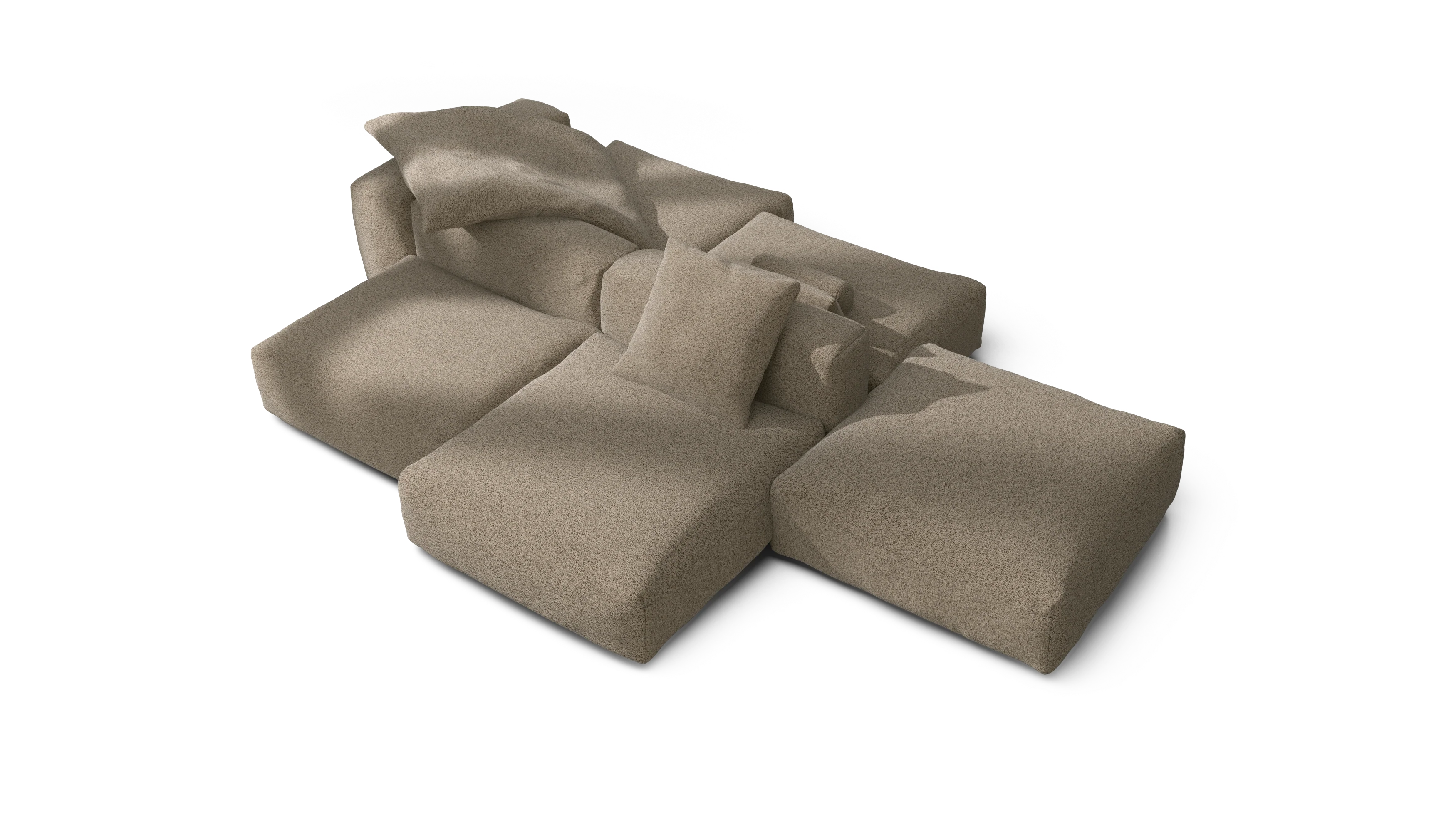 vetsak | Sofa Set 09 - The Island - Loop Loop - Taupe | Modular Sofa | 7 Seater | Sofa Island - Image 3