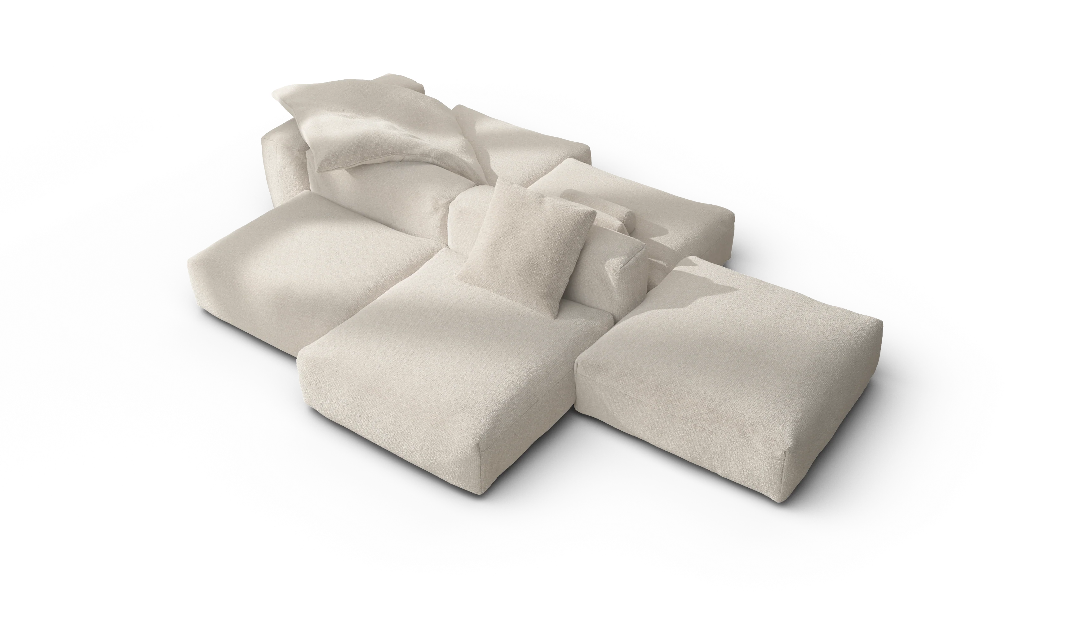 vetsak | Sofa Set 09 - The Island - Nub - Creme | Modular Sofa | 7 Seater | Sofa Island - Image 3