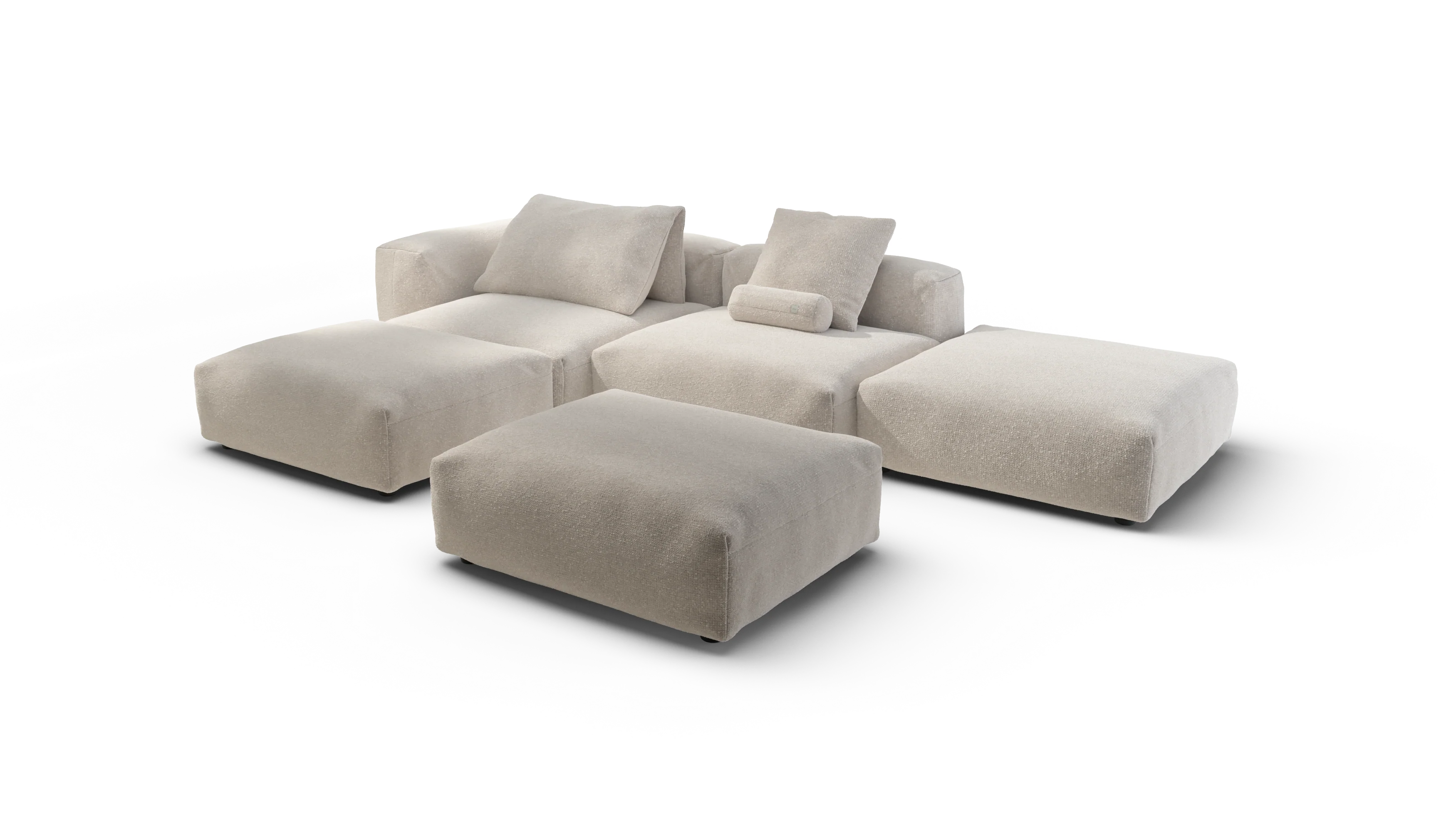 vetsak | Sofa Set 09 - The Island - Nub - Creme | Modular Sofa | 7 Seater | Sofa Island - Image 4