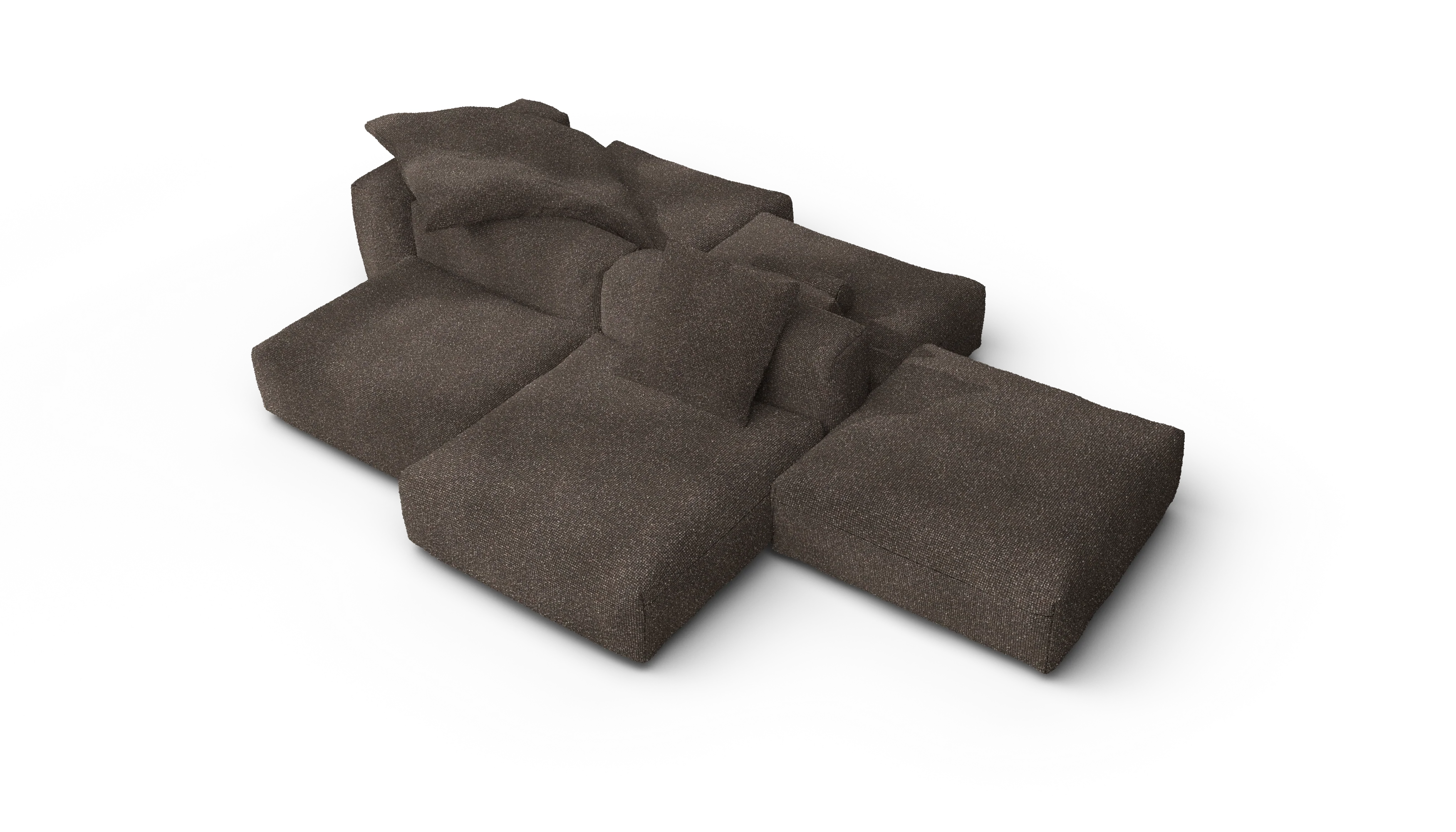 vetsak | Sofa Set 09 - The Island - Nub - Walnut | Modular Sofa | 7 Seater | Sofa Island - Image 3