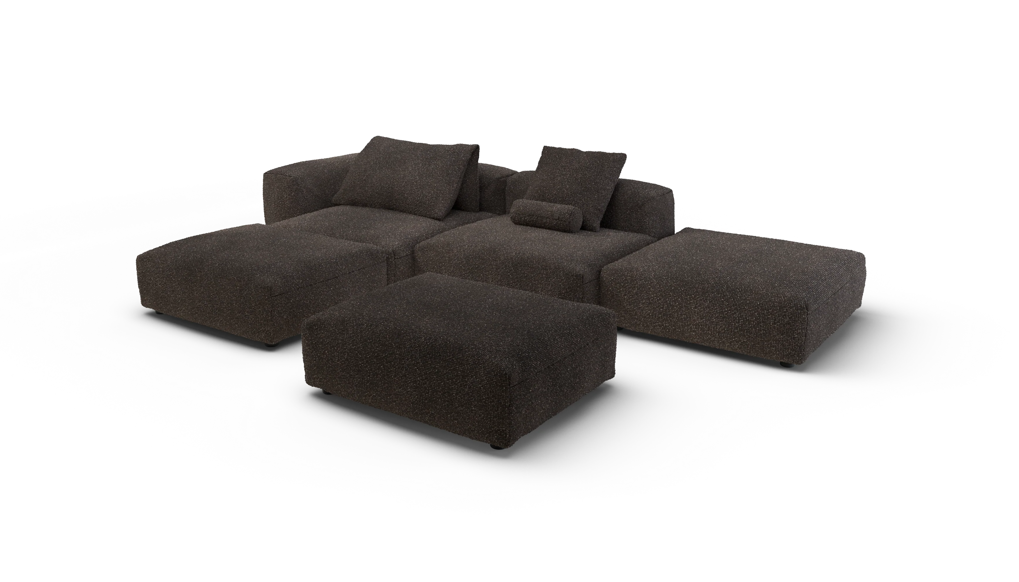 vetsak | Sofa Set 09 - The Island - Nub - Walnut | Modular Sofa | 7 Seater | Sofa Island - Image 4