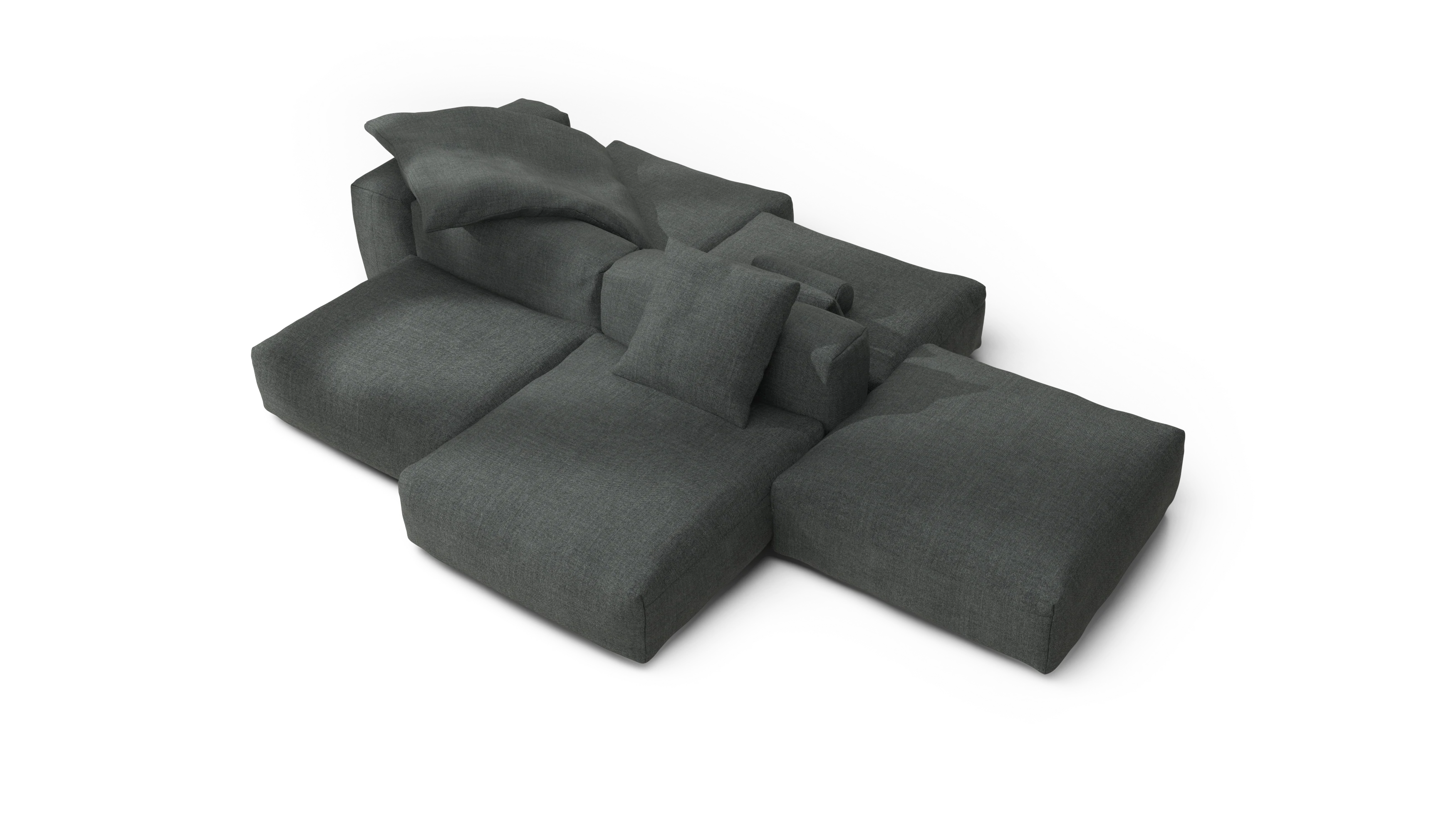 vetsak | Sofa Set 09 - The Island - Pique - Dark Grey | Modular Sofa | 7 Seater | Sofa Island - Image 3
