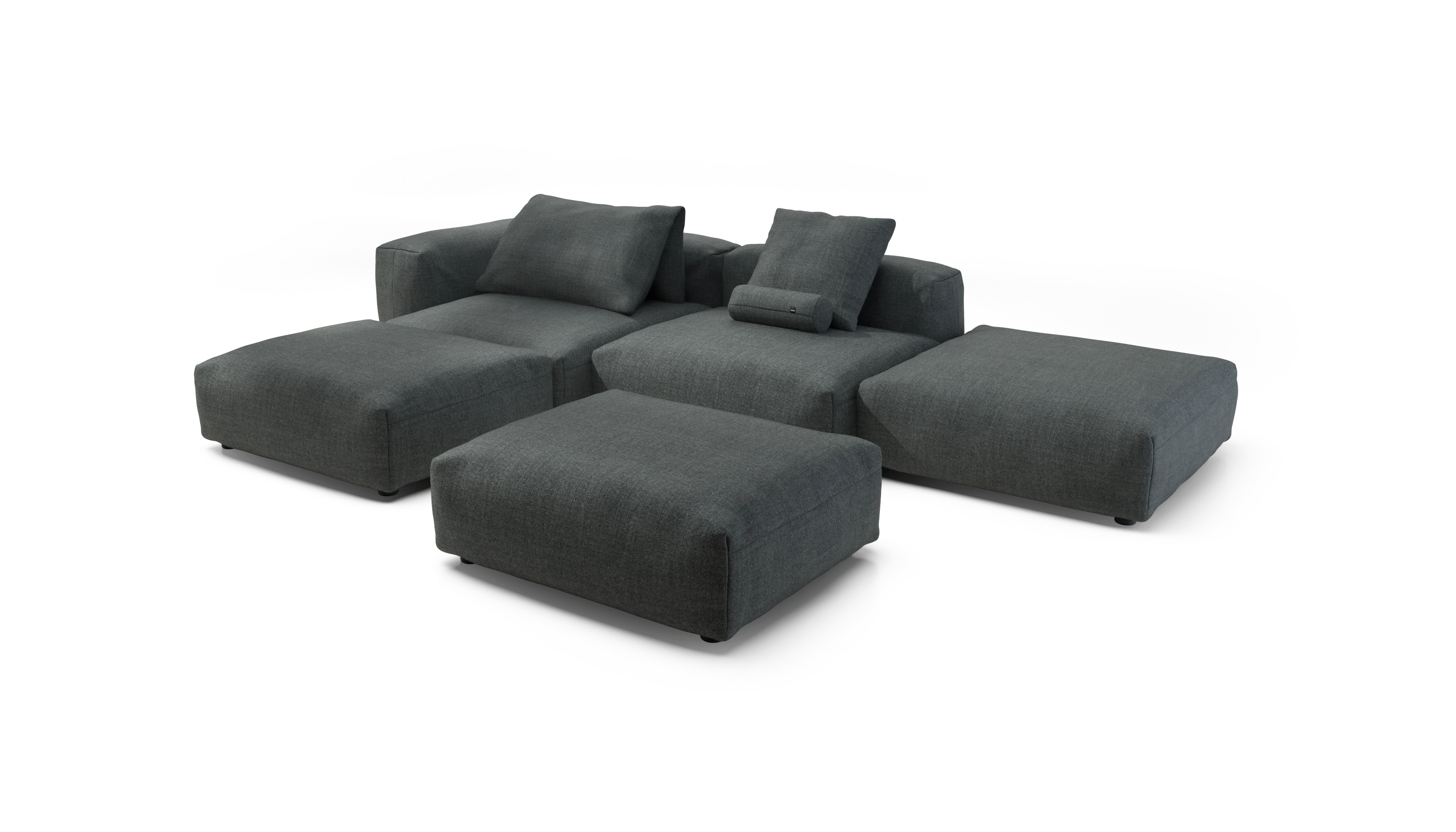 vetsak | Sofa Set 09 - The Island - Pique - Dark Grey | Modular Sofa | 7 Seater | Sofa Island - Image 4
